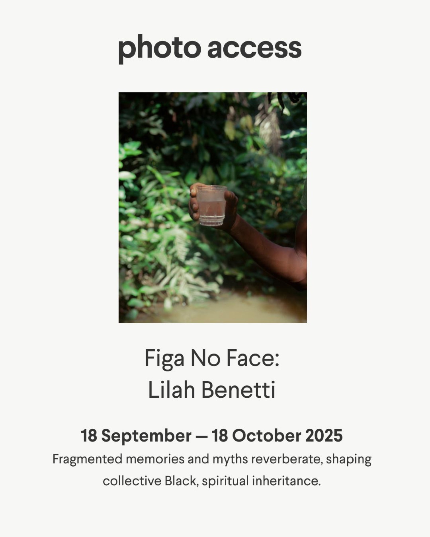PhotoAccess exhibition poster Figa No Face
